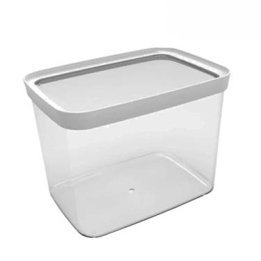 Imagem de Pote Hermético 4L Plástico– Tampa Colorida, Vedação – Ideal para Arroz, Feijão, Cereais (2,BRANCO)