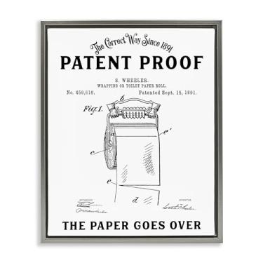 Imagem de Stupell Industries Papel higiênico Goes Over Gold Framed Floater Canvas Wall Art, design por Lettered and Lined, 78 x 63 cm