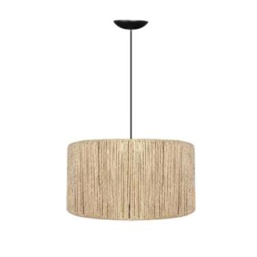 Imagem de Luminária Pendente Roma em Corda Sisal Natural Palha Aconchegante