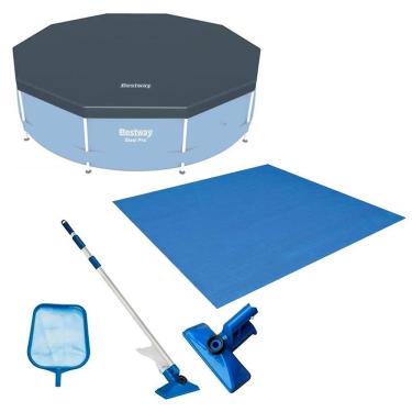 Imagem de Kit Com Capa 305 Cm Estrutural + Forro E Kit Limpeza Bestway