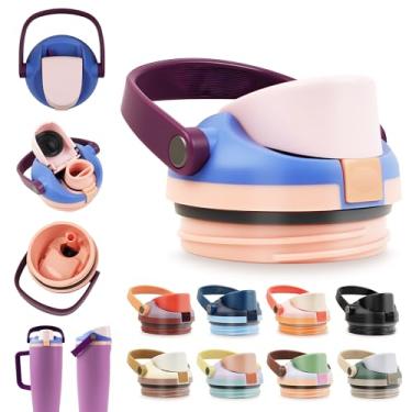 Imagem de BydGxy Tampa de substituição para garrafa de água Owala FreeSip Sway de 1,2 l - livre de BPA, vedação segura, trava à prova de vazamento, alça de transporte isolada - compatível com garrafas e canudos