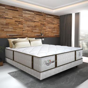 Imagem de Cama Box Conjugado Casal Com Colchão 138x69x188 Veneza Ii Gazin Cr35309 Branco