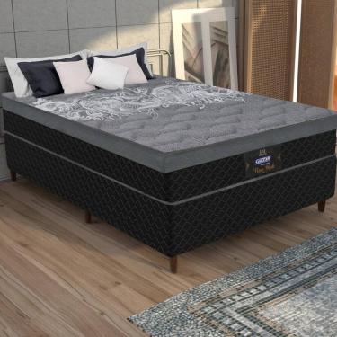 Imagem de Cama Box Conjugado Casal Com Colchão 138x65x188 New York Hf Gazin Cr35364 Preto