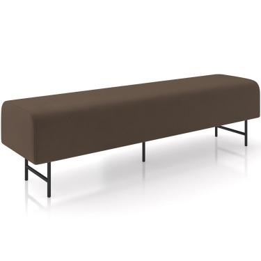 Imagem de Puff Recamier Decorativo Com Pés Industrial 140cm Novara P05 Veludo Marrom - Lyam Decor