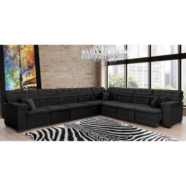 Imagem de Sofá Magno 4.57x3.32m De Canto, Retrátil E Reclinável - Preto