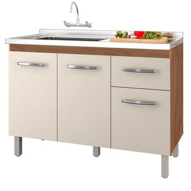 Imagem de Balcão Para Pia Sem Tampo Anita 120 Cm Savana Off White Mobbs