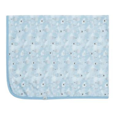 Imagem de Cueiro Bebê Estampado Suedine Sonhe Alto Azul - Hug