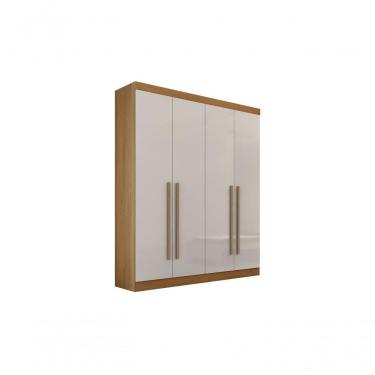 Imagem de Guarda-roupa Da Vinci Plus 4 Portas 3 Gavetas Com Pés - D' Doro Cinamomo/off White