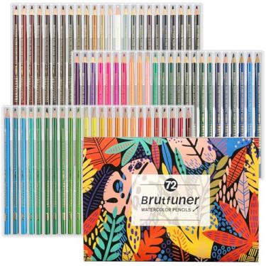 Imagem de LBW Lápis Watercolo profissionais para livros de colorir para adultos, conjunto de 72 lápis de cor de aquarela misturáveis para artistas iniciantes, lápis de cor solúveis em água, molhados ou secos
