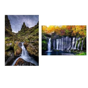 Imagem de Kit 2 Quebra-cabeça Cachoeiras Do Mundo De 24 Peças Grandes