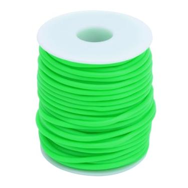 Imagem de ARTISAMILY 54,68 metros verde 2 mm fio de tubo de borracha oco cordão de barbeiro para suporte de ponto de tricô, cabos de tubo de borracha para pulseiras, tubos, cordão de tricô para fazer joias