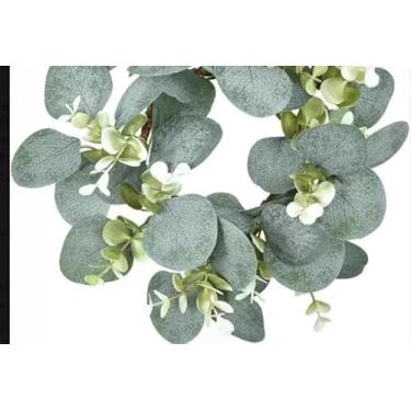 Imagem de LIDSCURA 10 grinaldas artificiais de 25 cm de diâmetro externo, anéis de vela, coroas de eucalipto, adequadas para reuniões de família, decorações de férias, seleções de presentes