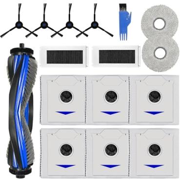 Imagem de Pacote com 16 peças de reposição N30 para Ecovacs Deebot N30 Omni / N30 Pro Omni kit de acessórios de aspirador robótico 1 escova principal, 2 filtros HEPA, 6 sacos de pó, 4 escovas laterais, 2