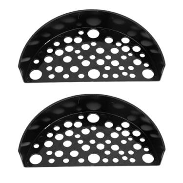 Imagem de Camarão esconder camarão caverna de plástico resistente espaçoso abrigo de reprodução com furos para decoração de aquário de tanque de peixes 2 peças (Preta)