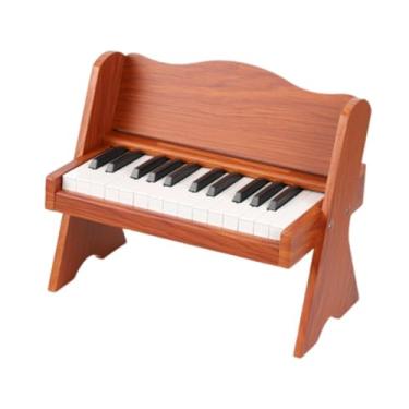 Imagem de Almencla Piano eletrônico infantil, teclado de piano, presente, instrumento musical para ensino, para meninas e meninos, uso doméstico, brinquedo de madeira, Cor de Madeira Clara
