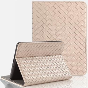 Imagem de PIBIBROTY Capa para Kindle de 6 polegadas, 2012-2017 Paperwhite 5ª/6ª/7ª geração e Paperwhite 2018 10ª geração, capa de couro PU xadrez bege, capa protetora fina, antiderrapante e durável