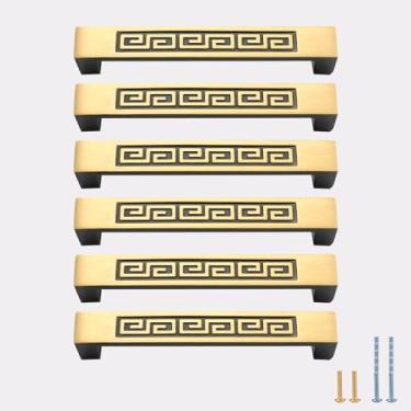 Imagem de Evionlin 12,7 cm, 6 peças, puxadores quadrados de cobre para armário e guarda-roupa, puxadores de gaveta pequenos