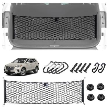 Imagem de Rede de carga estilo envelope para acessórios Hyundai Santa Fe 2024 2025 2026, porta-malas traseiras, malha SUV, elástico de 5 mm atualizado e nylon de camada dupla para armazenamento e organizador de