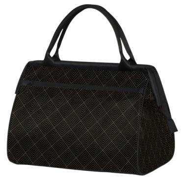 Imagem de Sacola abstrata de flor de abelha pequena para o fim de semana para mulheres e homens, bolsa de viagem dobrável, leve, esportiva, academia, impermeável, mala de mão, bolsa de fim de semana para