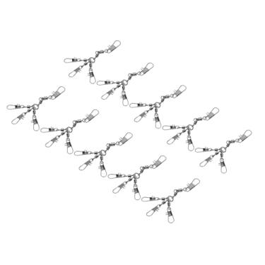 Imagem de SPYMINNPOO Equipamento de Pesca Giratório, 10 Unidades de Barril de Pesca de Aço Inoxidável Gira Com Bloqueio de Pressão Seguro para Acessórios de de água Doce Em água Salgada