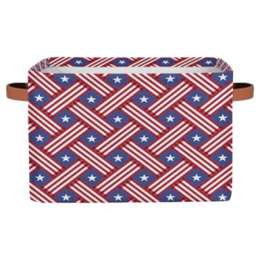 Imagem de hongjinglin Cestos de armazenamento pequenos, listrados, estrelas, com alças, caixas de armazenamento de brinquedos infantis, organizador de cubo de tecido dobrável, cesto organizador para berçário