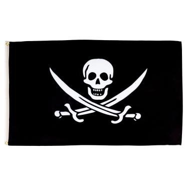 Imagem de AZ FLAG - Bandeira Pirata Jack Rackham - Grande 1,5 x 2,3 m - Faixa grande de piratas de poliéster 100D com dois ilhós de metal - Resistente ao desbotamento - Cores vivas - 1,5 m x 2,5 m - 250 x 150