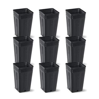 Imagem de Kit Vasos Plástico Preto 800ml Para Mudas Reutilizável - Cactos, Suculentas, Flores e Hortaliças (9)
