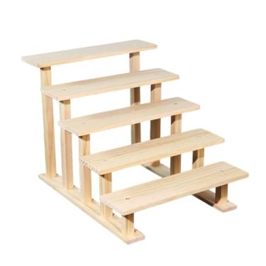 Imagem de IEUDNS Suporte de madeira para cupcakes, expositor, prateleira para doces, velas e artesanato, 5 Níveis 30cm