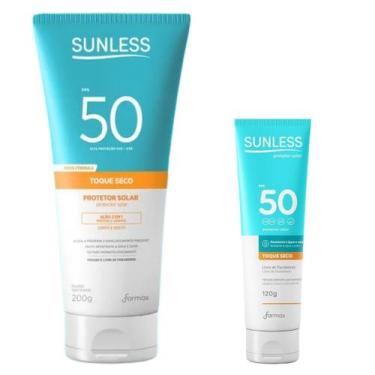 Imagem de Kit protetor solar fps50 200g + fps50 120g sunless verão - FARMAX