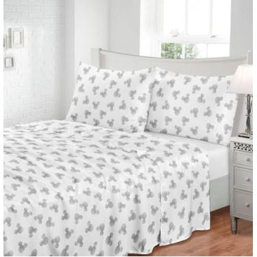 Imagem de Jogo de Cama Solteiro 300 Fios Mickey Cinza 2 Peças Jolitex