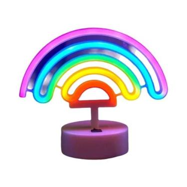 Imagem de Luz Noturna LED Neon De Flamingo, Árvore De Coco E Cacto, Luminária De