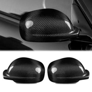 Imagem de FINMOKAL Capas de espelho de fibra de carbono real capas de espelho retrovisor lateral compatíveis com NISSAN GTR R34 GTT 1999-2004-1 par preto