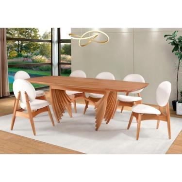 Imagem de Mesa De Jantar Retangular De Madeira Saint Germain 180cm X 100cm Lamina De Cinamomo