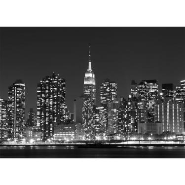 Imagem de CORFOTO 2,1 x 1,5 m cenário do horizonte de Midtown Manhattan fundo da cidade de Nova York fundo de arranha-céus fotografia preto branco paisagem urbana decoração de festa cabine de fotos