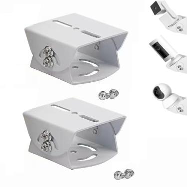 Imagem de (2 peças) Suporte universal para juntas de câmera de segurança, adequado para instalação de suporte de montagem de câmeras de segurança CCTV, suporte de parede de ângulo ajustável para câmera IP WiFi
