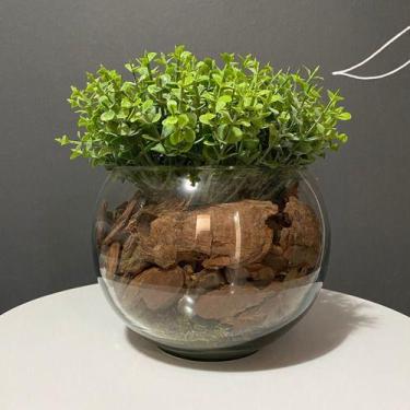 Imagem de Arranjo Artificial Centro De Mesa Completo Vaso Vidro - Decore Fácil S