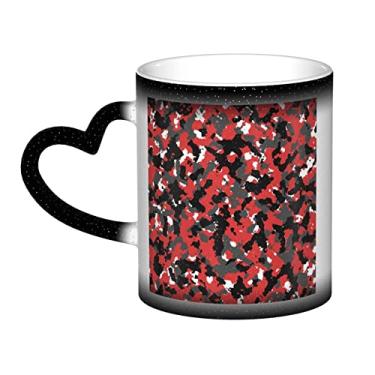 Imagem de Camuflagem Divertida Xícara de Café, Magia Sensível ao Calor, Mudança de Cor, Copo de Cerâmica 12 Oz, Para Café/Chá/Leite/Cacau, Para Adolescentes/Aniversário/Festival/Presentes