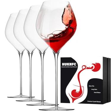 Imagem de HUKNFC Óculos de cristal premium ultrafinos soprados à mão, claros, conjunto de taças de vinho de 118 g vermelho/branco, copos de haste longa para vermelho ou branco para festa, aniversário de