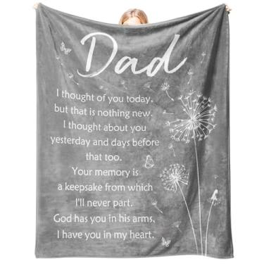 Imagem de Glydein Presentes de luto memorial para perda do pai, cobertor memorial de flanela macia para perda de simpatia do pai, lembrança condolências ideia de presentes de simpatia em memória do pai, 127 x