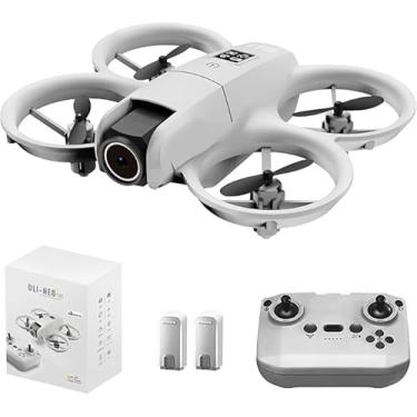 Imagem de Drone DLI Neo com Câmera 4K para Crianças, Drone Mini a Controle Remoto com Função de Manutenção de Altitude e Modo Sem Cabeça, Auto-Rotação, Quadricóptero com Luz Azul, Proteção Completa das Hélices, 2 Baterias, 4 Hélices Substituíveis e Controle Remoto, Fácil de Voar, Brinquedo para Meninos e Meni