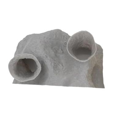 Imagem de Fenteer Abrigo em forma de caverna para aquário, abrigo para ciclídeos, versátil e decorativo, para peixes betta, decoração criativa para aquário, casa para, Cinza