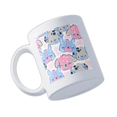 Imagem de Caneca Xícara Café Porcelana 300ml Com Ilustrações Divertidas Para Crianças