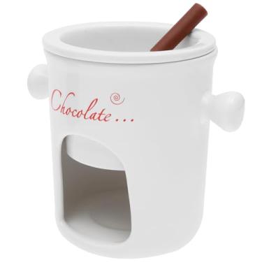 Imagem de ZFLYCANP Conjunto de copos de fondue de chocolate, copo de derretimento de chocolate com garfo, caneca quente de fondue de doces, seguro para alimentos, resistente à ferrugem, reutilizável para