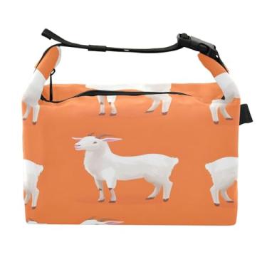 Imagem de STAYTOP Lancheira fofa de cabra com fivela de alça, lancheira isolada para meninos e meninas, lancheira térmica para trabalho escolar