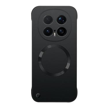 Imagem de LYJSMGZ Capa magnética para Huawei Honor Magic 8 Pro/Magic 8, capa de dissipação de calor sem bordas à prova de choque, fina, fosca, antiimpressões digitais, preta, Majic 8 Pro