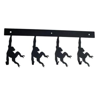 Imagem de Fenteer Cabideiro de parede com 4 ganchos para pendurar roupas e toalhas. Ideal para decorar a entrada de apartamentos.