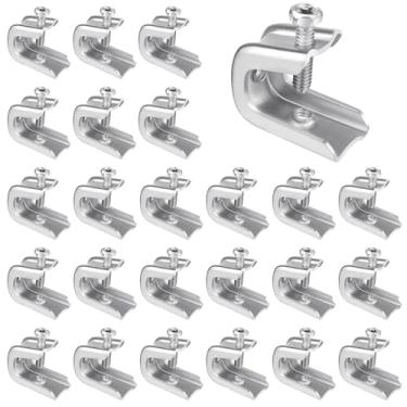 Imagem de AOKLIT 25 peças 1/10.2 cm x 20 parafusos de aço braçadeira de feixe, grampos de feixe pequenos grampos C com parafusos para anel de fio rosqueado