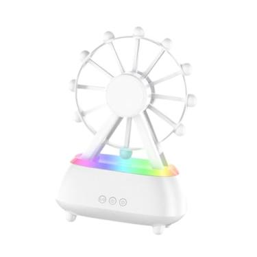 Imagem de Generic Difusor de óleos essenciais, difusor de aromas, umidificador de ar com luzes LED giratórias e alto-falante para escritório, quarto, mesa de trabalho, Branco