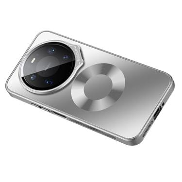 Imagem de LYJSMGZ Capa magnética para Huawei Mate 80 Pro Max/80 Pro/80, suporte de filme de lente de cobertura total, capa anti-impressão digital, compatível com a pele, suporta carregamento sem fio, prata