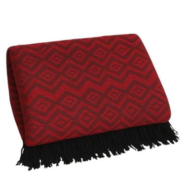 Imagem de Manta de Algodão Grande para Sofá Casal King 3,00X1,80M Grande 2,40X1,80m Pop pequena 2,20X1,50M sua casa(Manta tambaba vermelha)